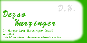 dezso wurzinger business card